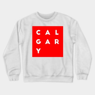 Calgary | Red square, white letters | Canada Crewneck Sweatshirt